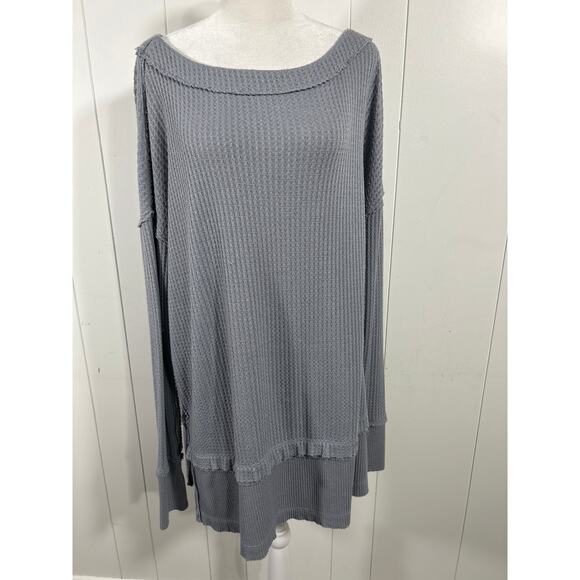 Free People North Shore Thermal Tunic Top in a storm gray. Size small. - Picture 5 of 8
